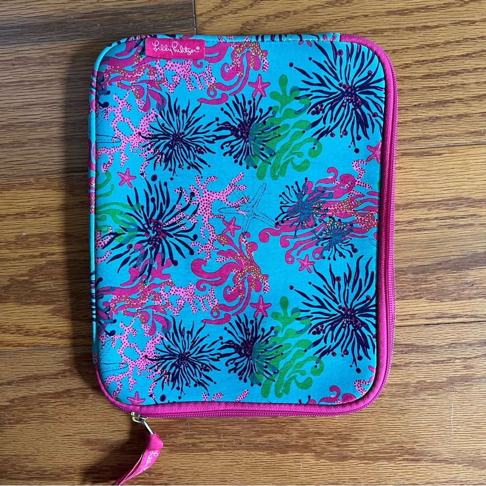 Colorful Lilly Pulitzer Zip iPad tablet Pouch neoprene case zipper bag 10x8